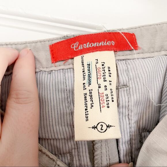 Anthropologie Cartonnier Wide Leg Linen Blend Cropped Pants - Picture 8 of 9